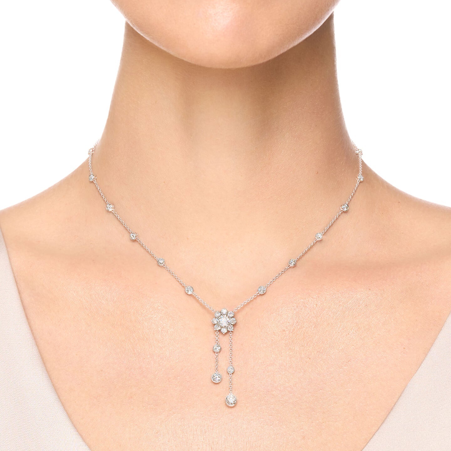 Carave Paris Sunflower Diamond Drop Necklace