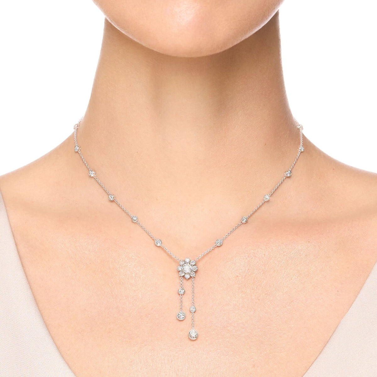 Carave Paris Sunflower Diamond Drop Necklace