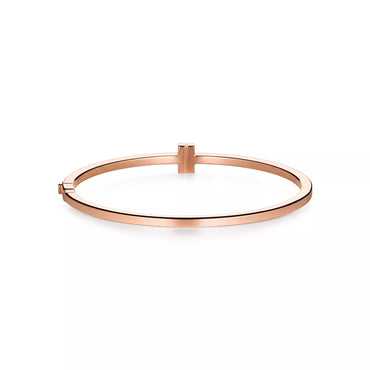 Carave Paris Rose Gold T Hinged Bangle Minimalist Luxury Bracelet