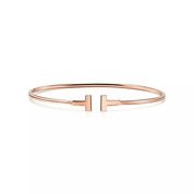 Carave Paris T Wire Rose Gold Cuff Bracelet