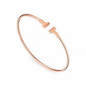 Carave Paris T Wire Rose Gold Cuff Bracelet