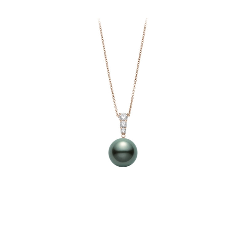 Carave Paris Tahitian Pearl Diamond Bail Pendant Necklace