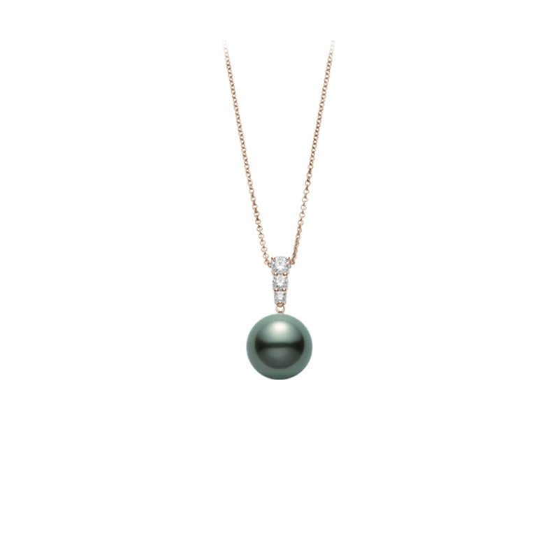 Carave Paris Tahitian Pearl Diamond Bail Pendant Necklace