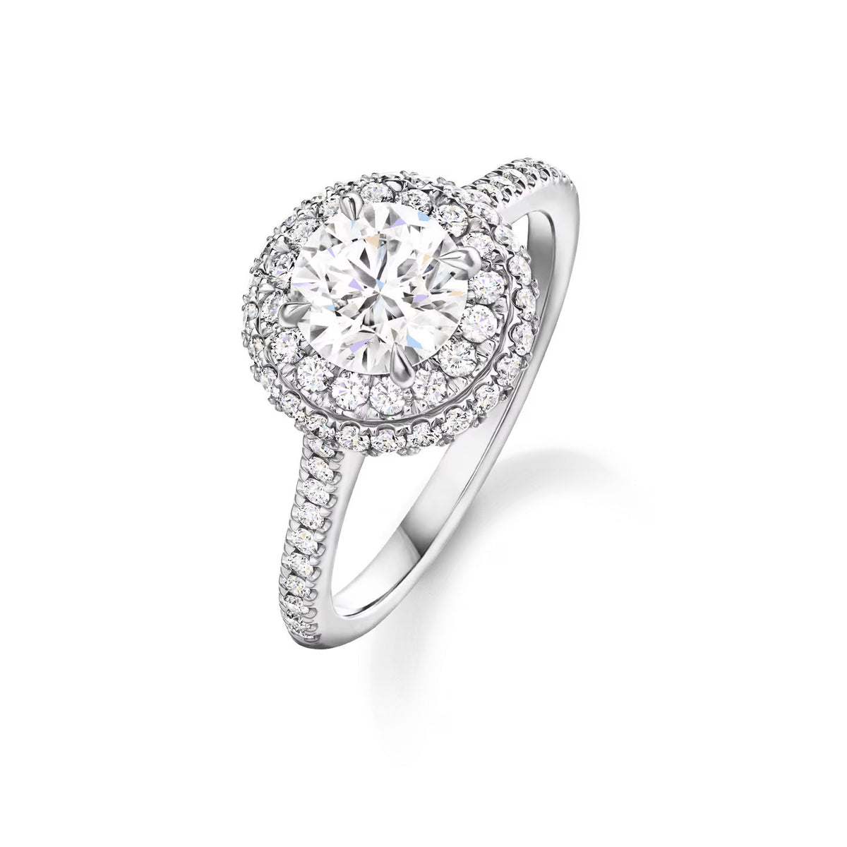 Carave Paris The One Double Halo Round Brilliant Diamond Engagement Ring