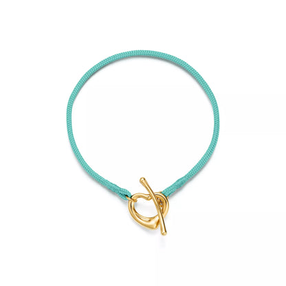 Carave Paris Blue Cord Open Heart Gold Bracelet for Women