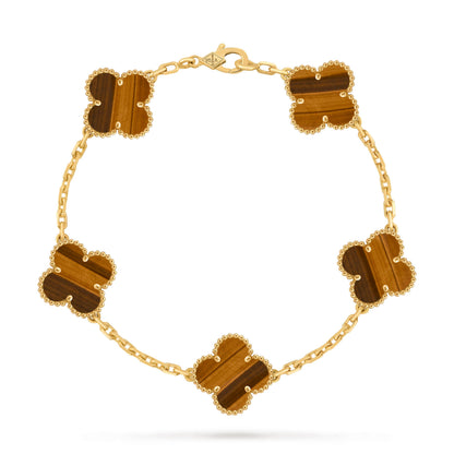 Carave Paris Tiger Eye Alhambra Motif Bracelet