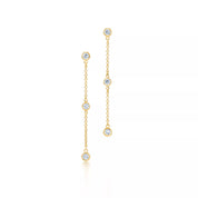 Carave Paris Triple Bezel Crystal Chain Drop Earrings