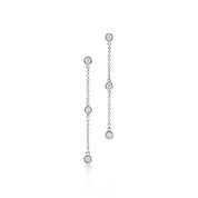 Carave Paris Triple Bezel Crystal Chain Drop Earrings