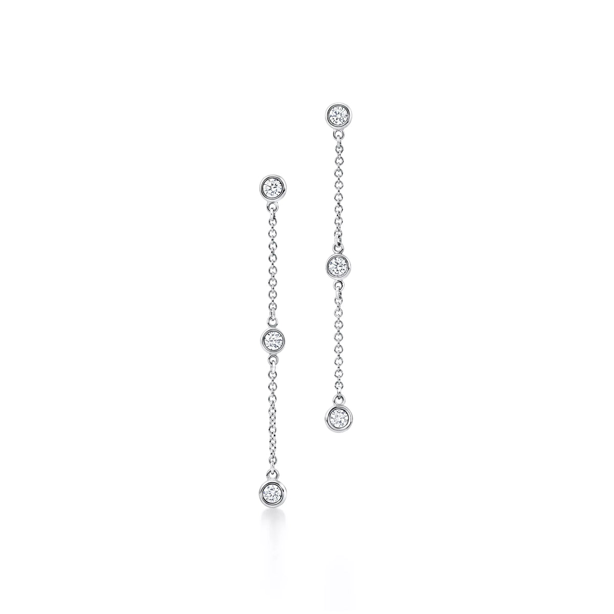Carave Paris Triple Bezel Crystal Chain Drop Earrings