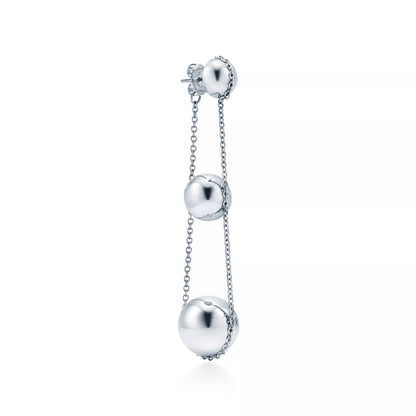 Carave Paris Triple Orb Chain Drop Earring
