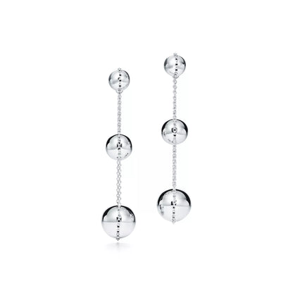 Carave Paris Triple Orb Chain Drop Earring