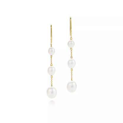 Carave Paris Triple Pearl Chain Drop Earring