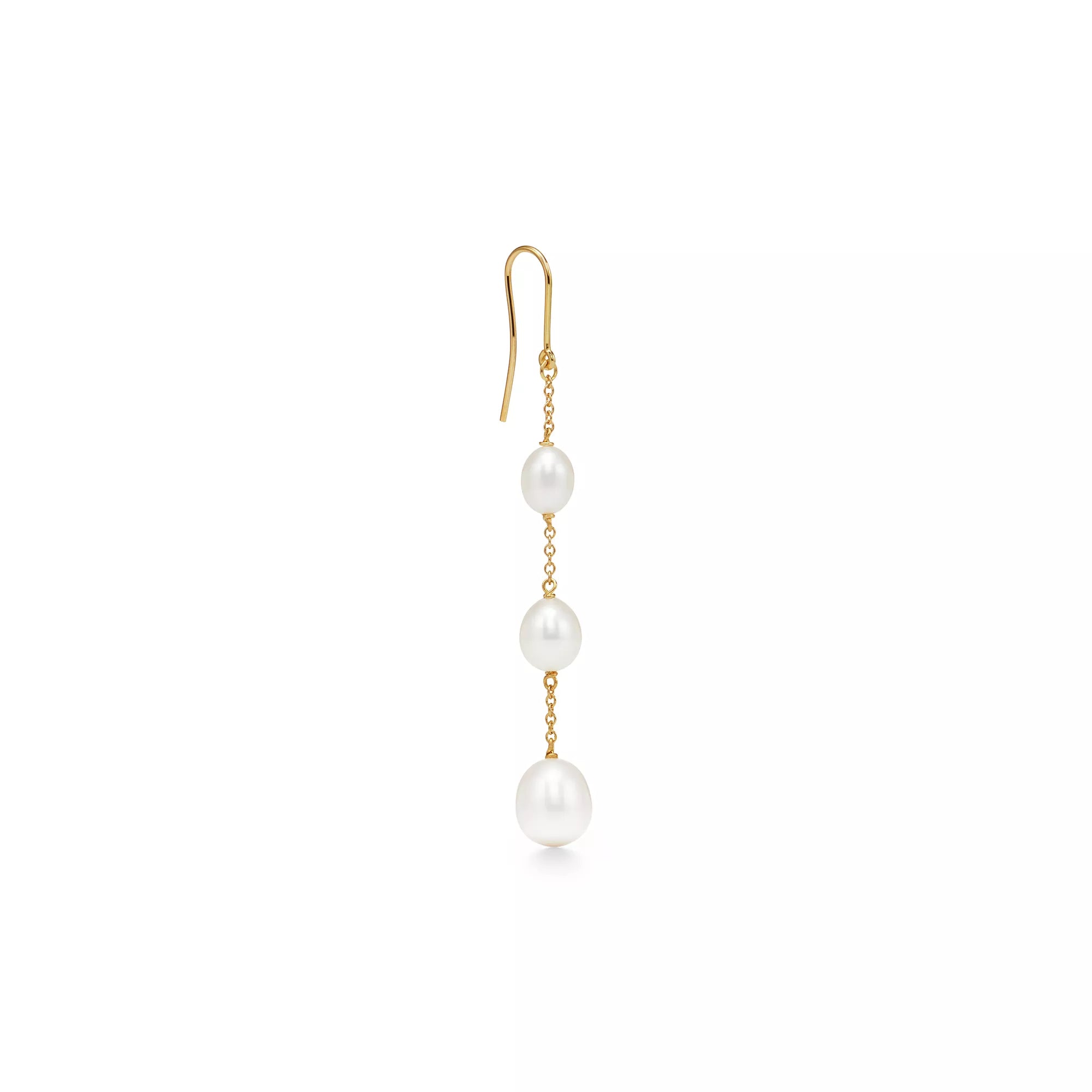 Carave Paris Triple Pearl Chain Drop Earring