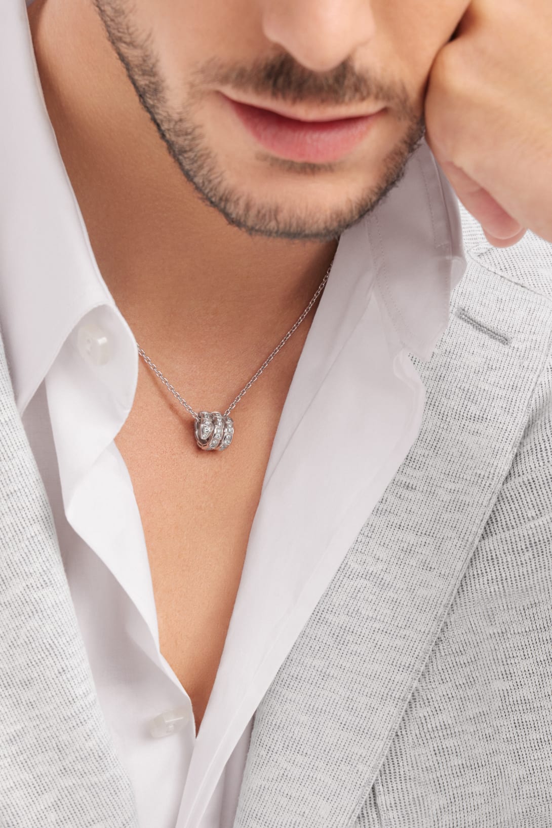 Carave Paris Triple Row Pavé Charm Necklace