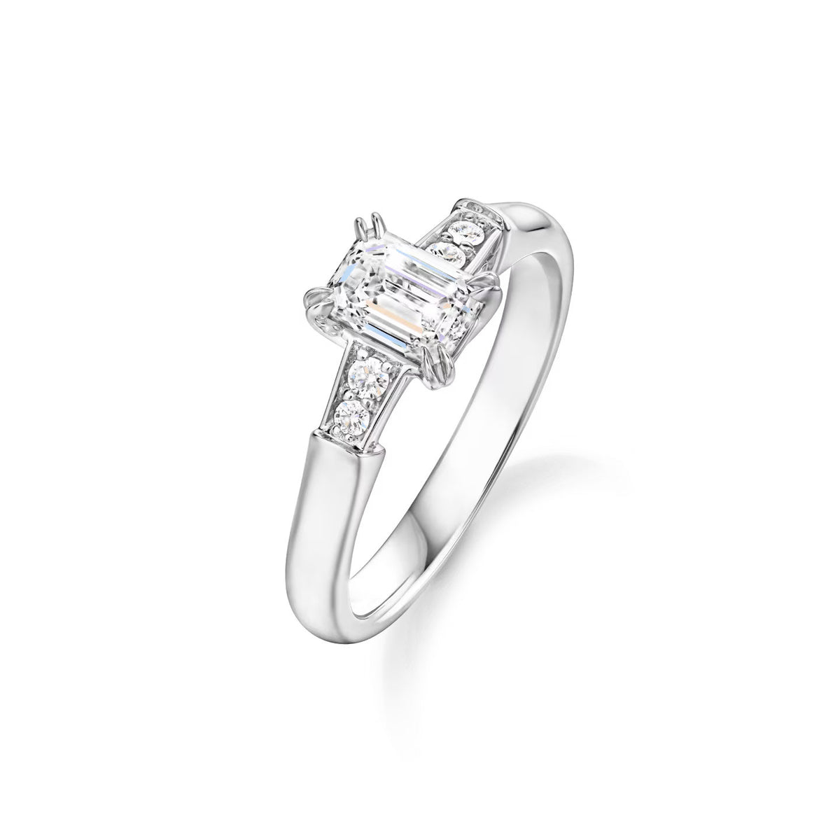 Carave Paris Tryst Emerald Cut Diamond Engagement Ring