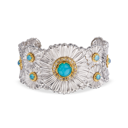 Carave Paris Turquoise Floral Statement Cuff Bracelet