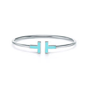 Carave Paris Turquoise T White Gold Open Bangle for Women
