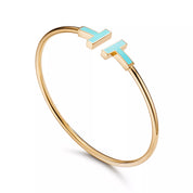 Carave Paris Turquoise T Yellow Gold Open Bangle for Women