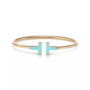 Carave Paris Turquoise T Yellow Gold Open Bangle for Women