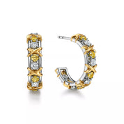 Carave Paris Two-Tone Crystal X Hoop Earring