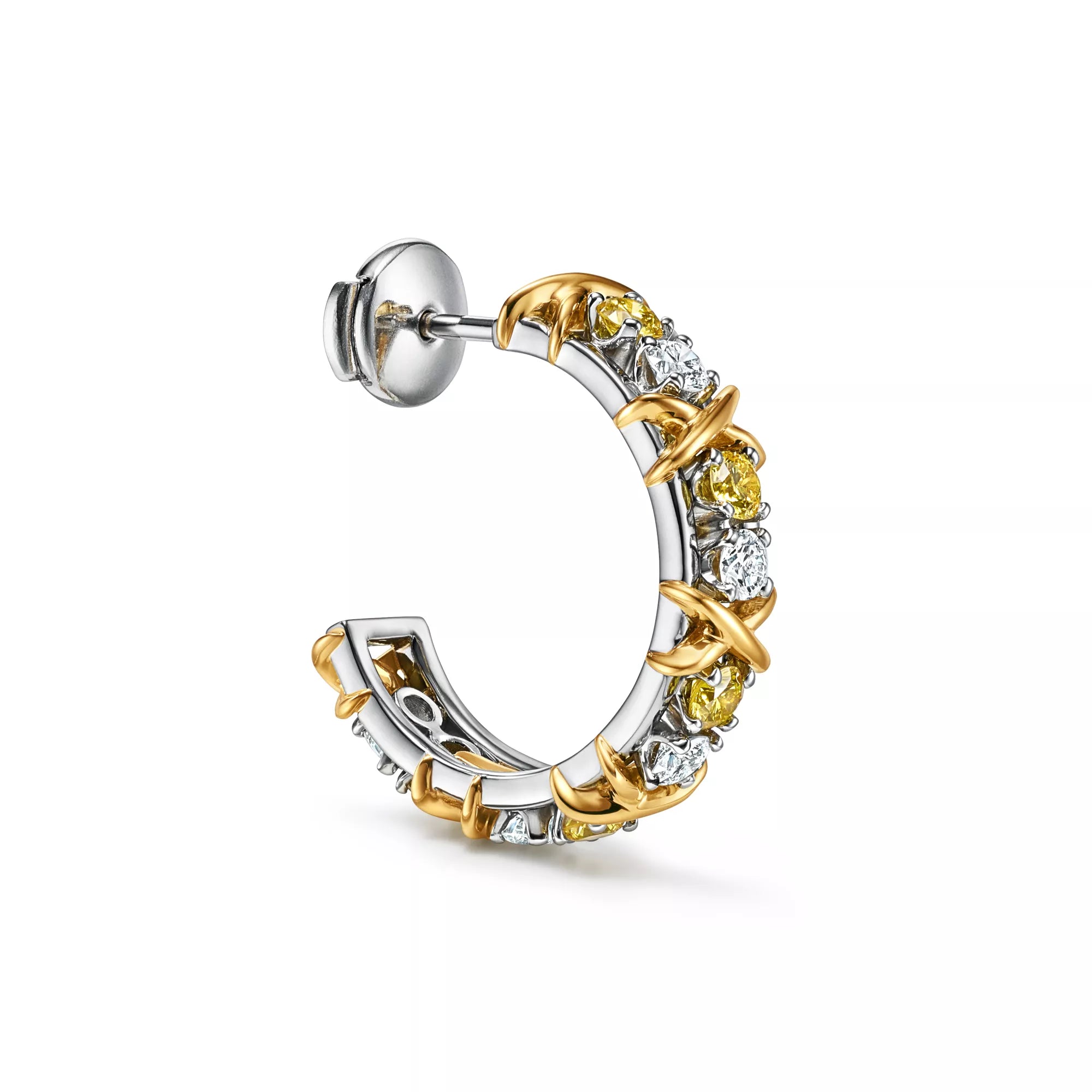Carave Paris Two-Tone Crystal X Hoop Earring
