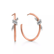 Carave Paris Two Tone Diamond Knot Hoop Earrings