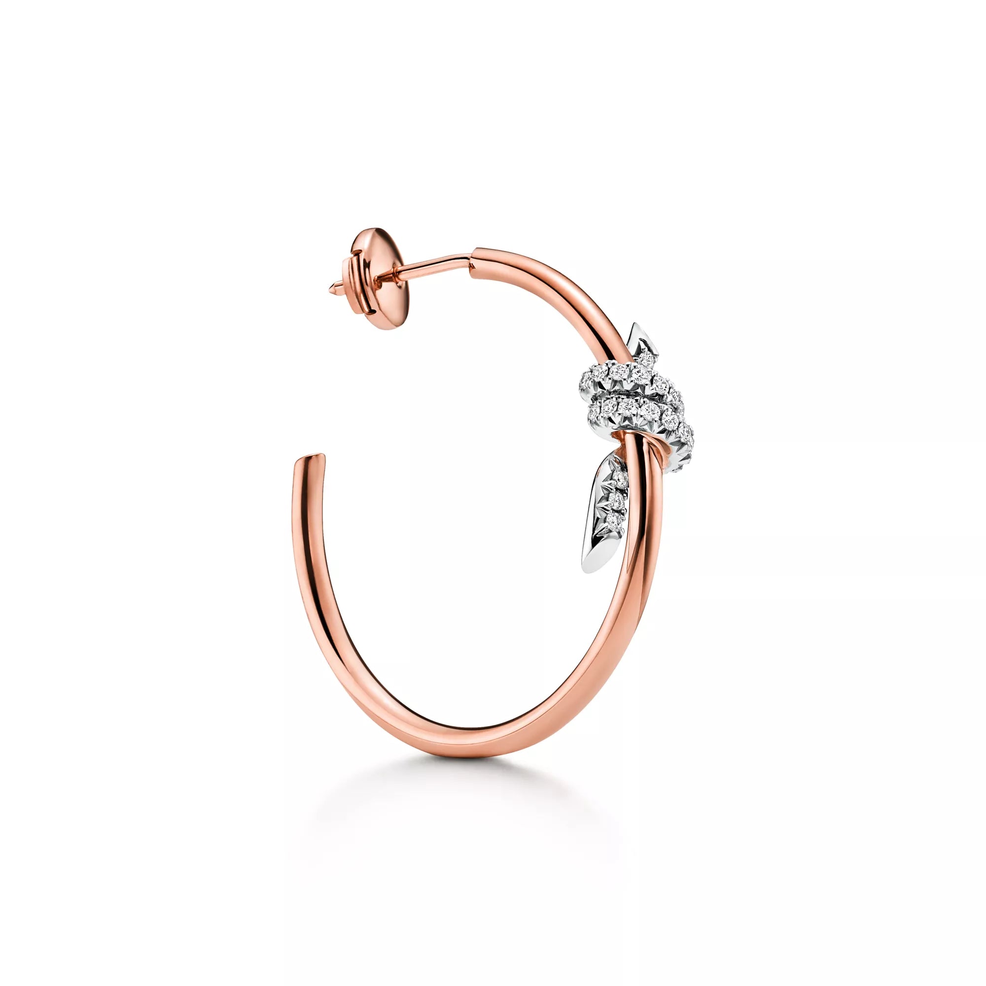 Carave Paris Two Tone Diamond Knot Hoop Earrings