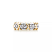 Carave Paris Two-Tone Diamond X-Link Eternity Ring