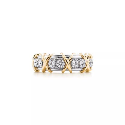 Carave Paris Two Tone Diamond X Link Eternity Ring