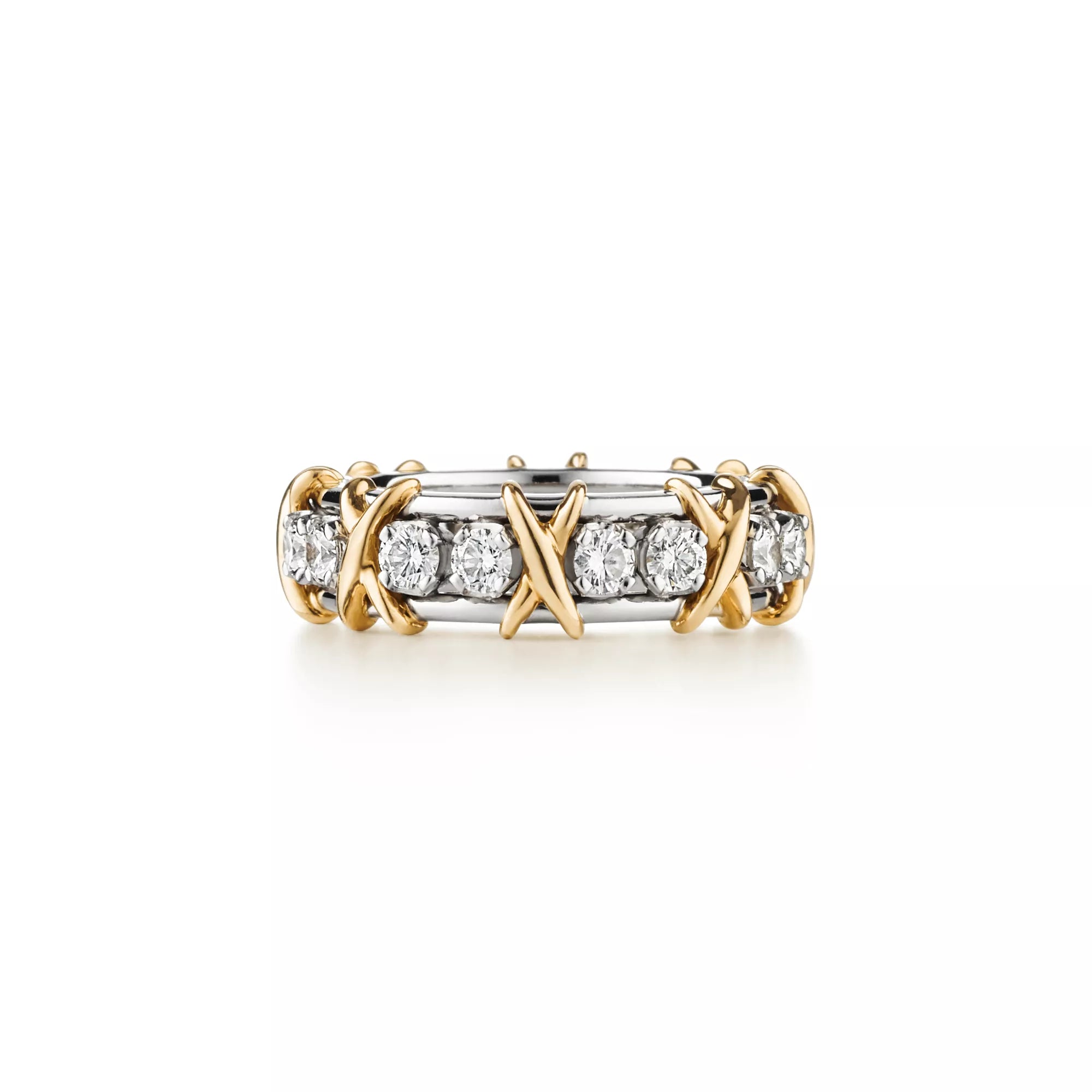 Carave Paris Two-Tone Diamond X-Link Eternity Ring