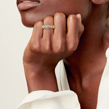 Carave Paris Two Tone Diamond X Link Eternity Ring
