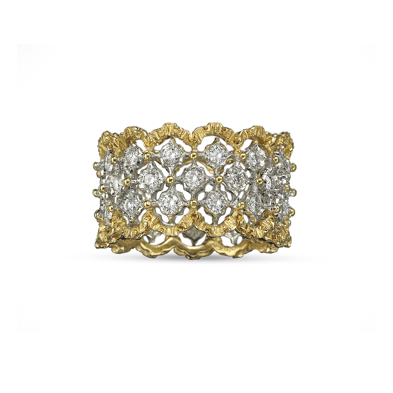 Carave Paris Two Tone Openwork Diamond Cocktail Ring