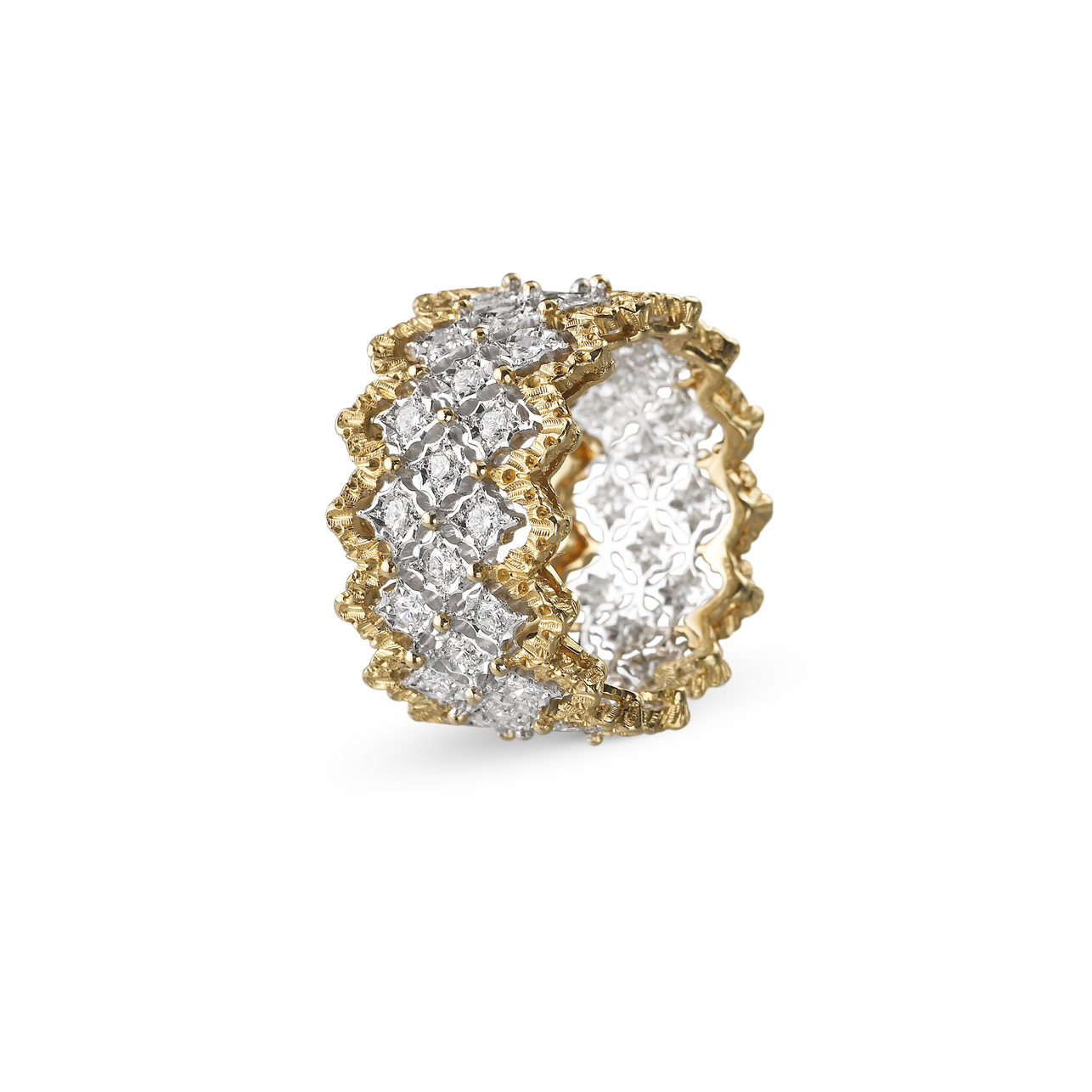 Carave Paris Two Tone Openwork Diamond Cocktail Ring