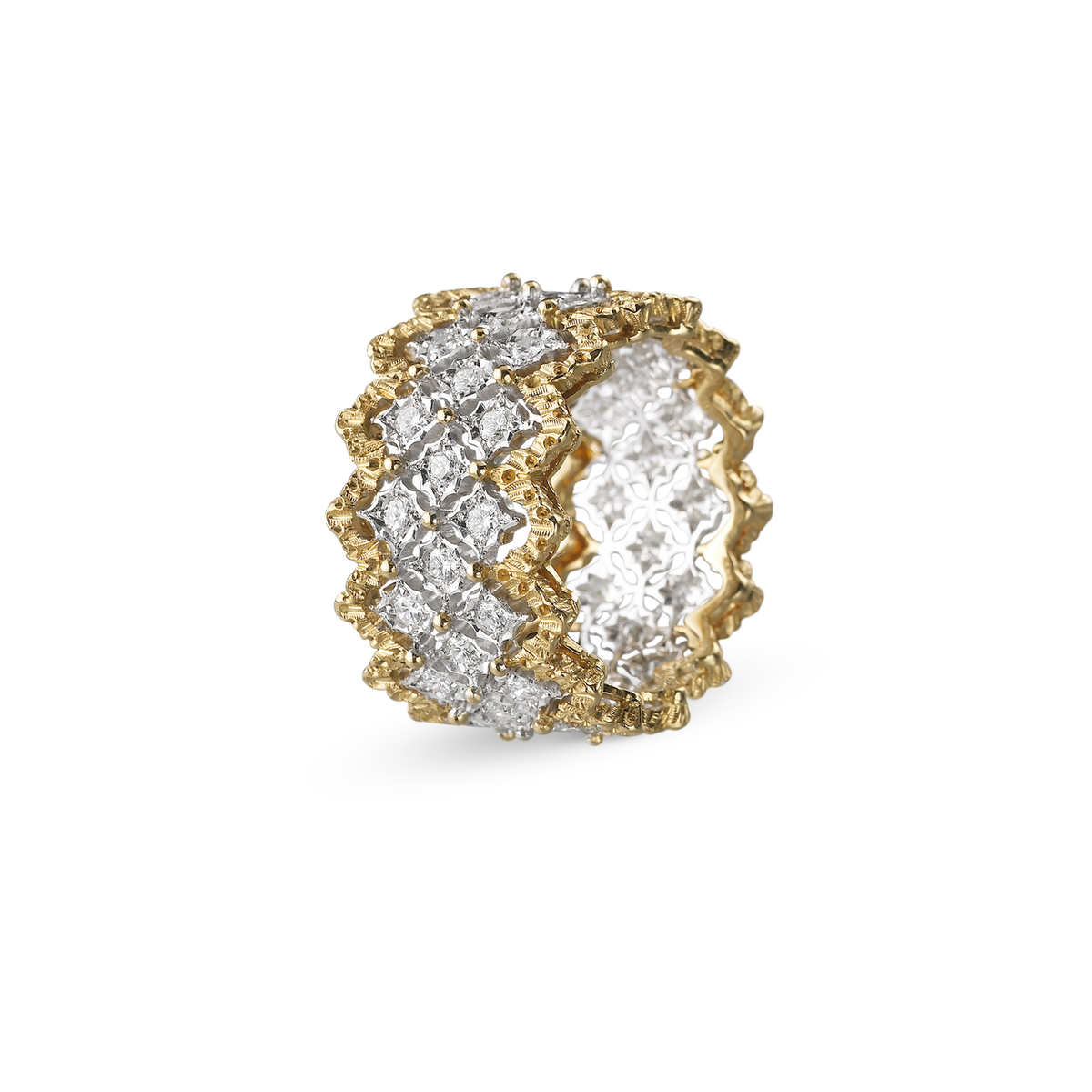 Carave Paris Two Tone Openwork Diamond Cocktail Ring