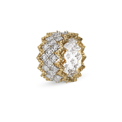 Carave Paris Two Tone Openwork Diamond Cocktail Ring