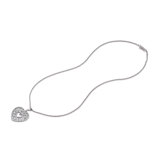 Carave Paris Victorian Heart Filigree Pendant Necklace