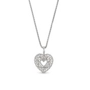 Carave Paris Victorian Heart Filigree Pendant Necklace