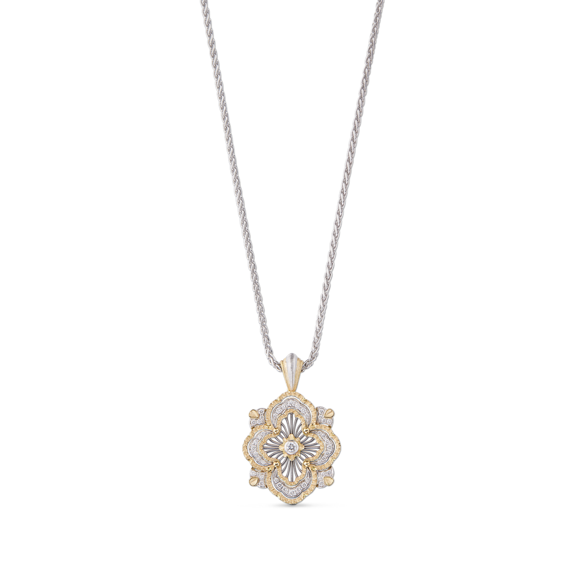 Carave Paris Vintage Floral Medallion Pendant Necklace