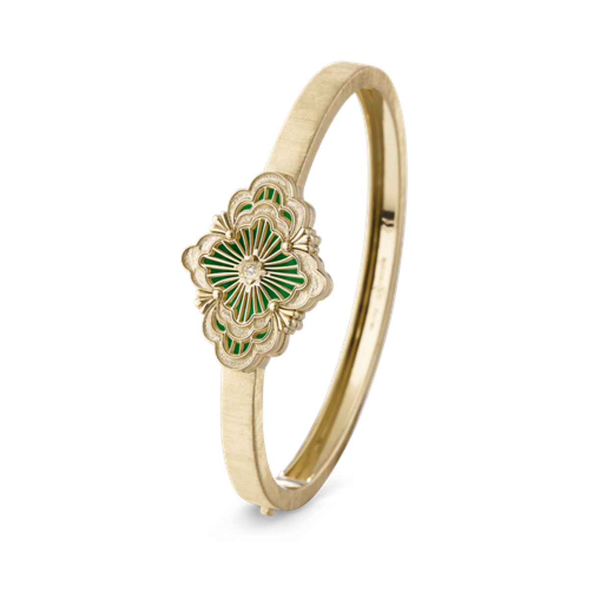 Carave Paris Vintage Green Enamel Floral Bangle