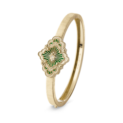 Carave Paris Vintage Green Enamel Floral Bangle