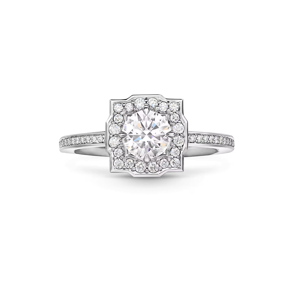 Carave Paris Vintage Halo Round Diamond Engagement Ring