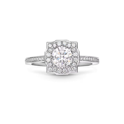 Carave Paris Vintage Halo Round Diamond Engagement Ring