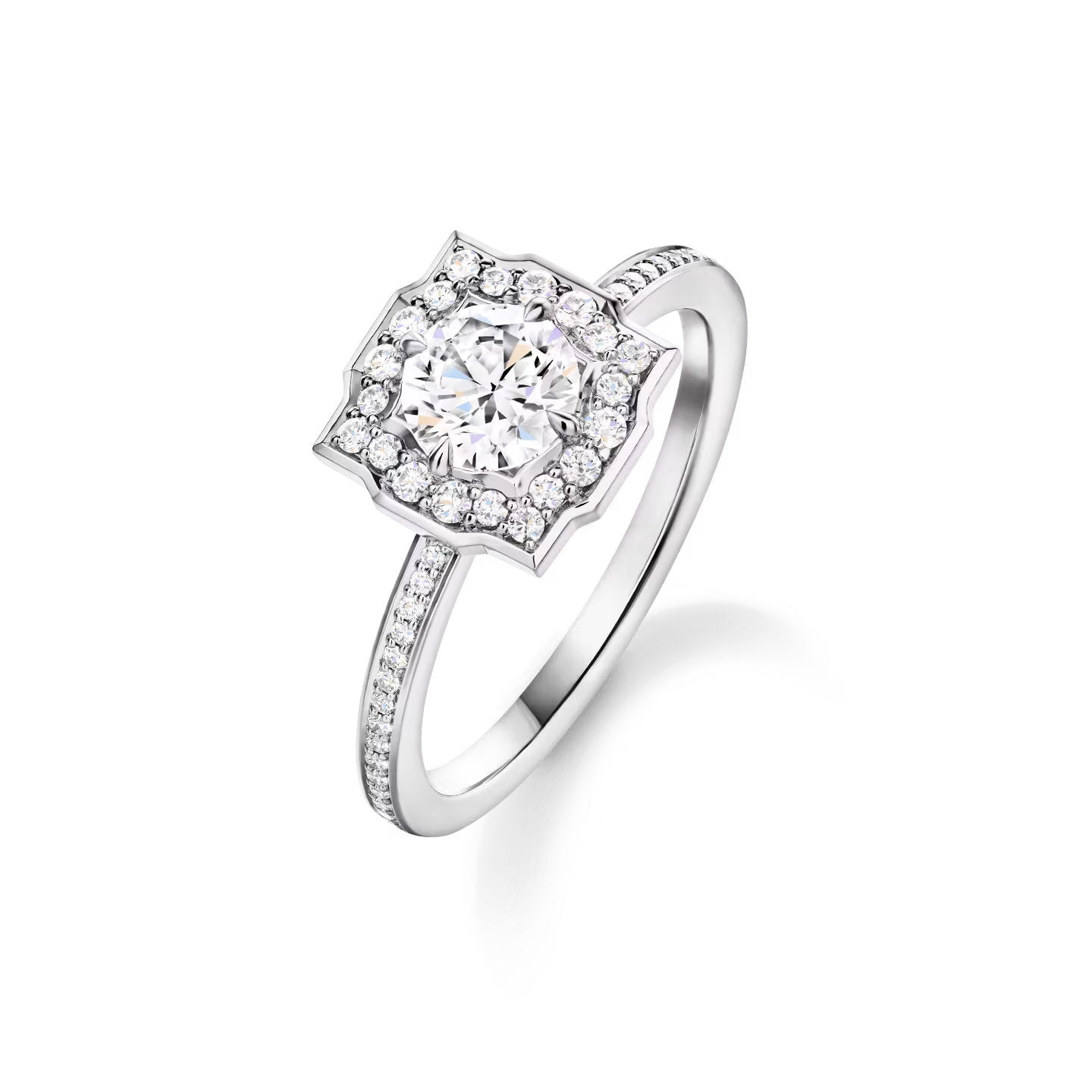 Carave Paris Vintage Halo Round Diamond Engagement Ring