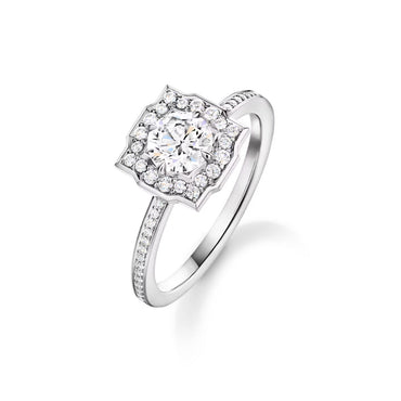 Carave Paris Vintage Halo Round Diamond Engagement Ring