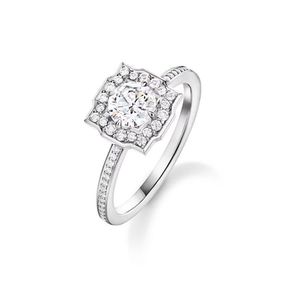 Carave Paris Vintage Halo Round Diamond Engagement Ring