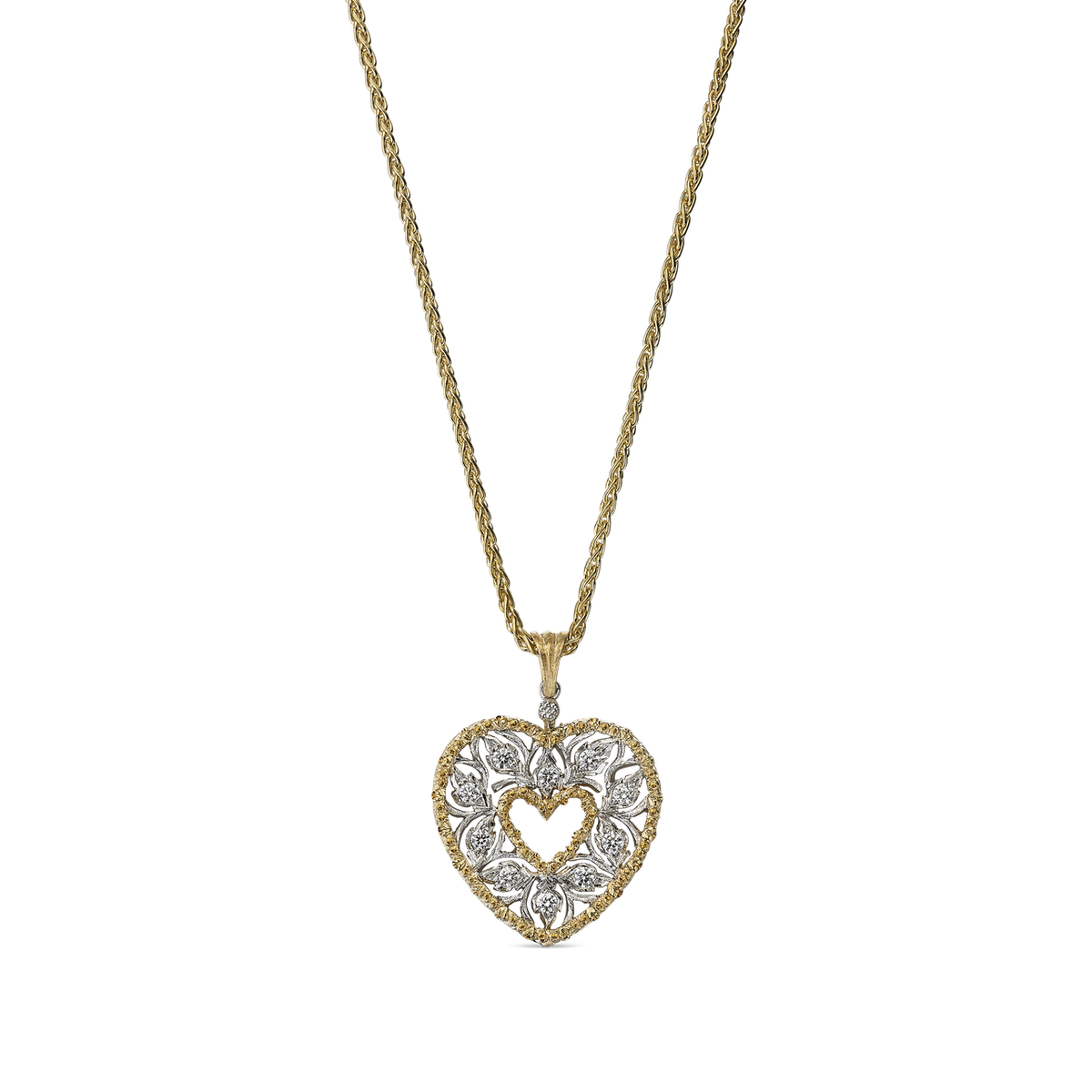 Carave Paris Vintage Heart Floral Pendant Necklace