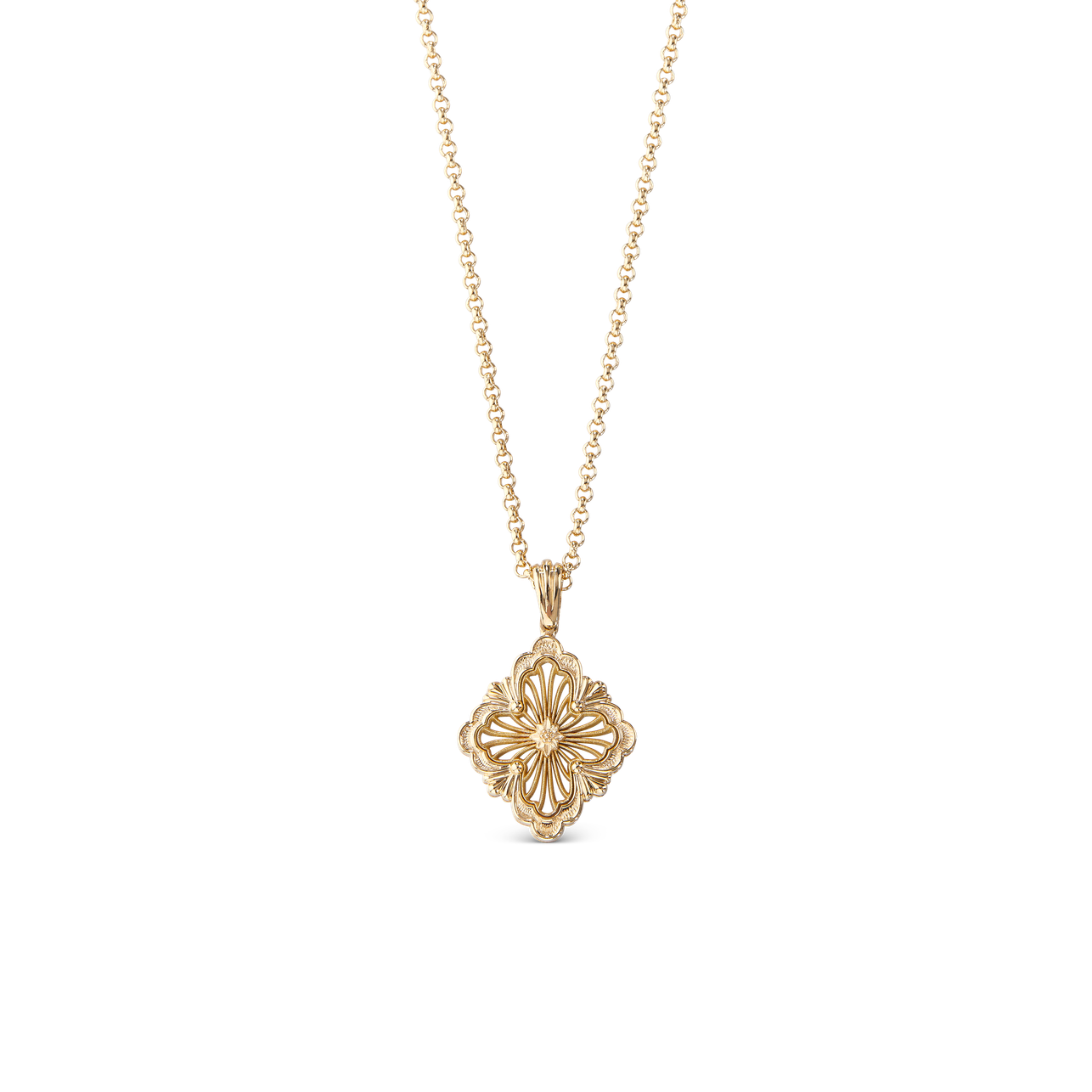 Carave Paris Vintage Quatrefoil Gold Pendant Necklace