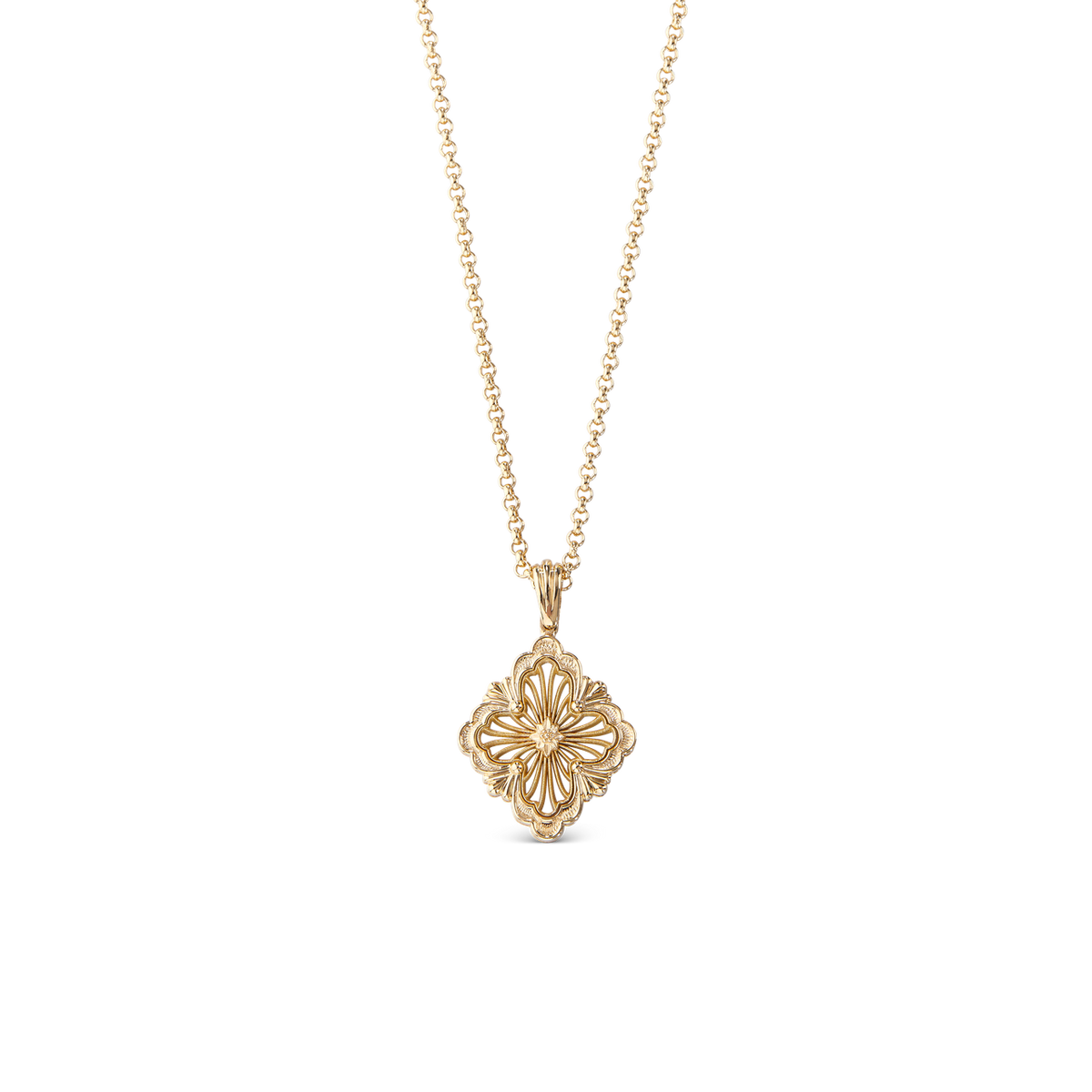 Carave Paris Vintage Quatrefoil Gold Pendant Necklace