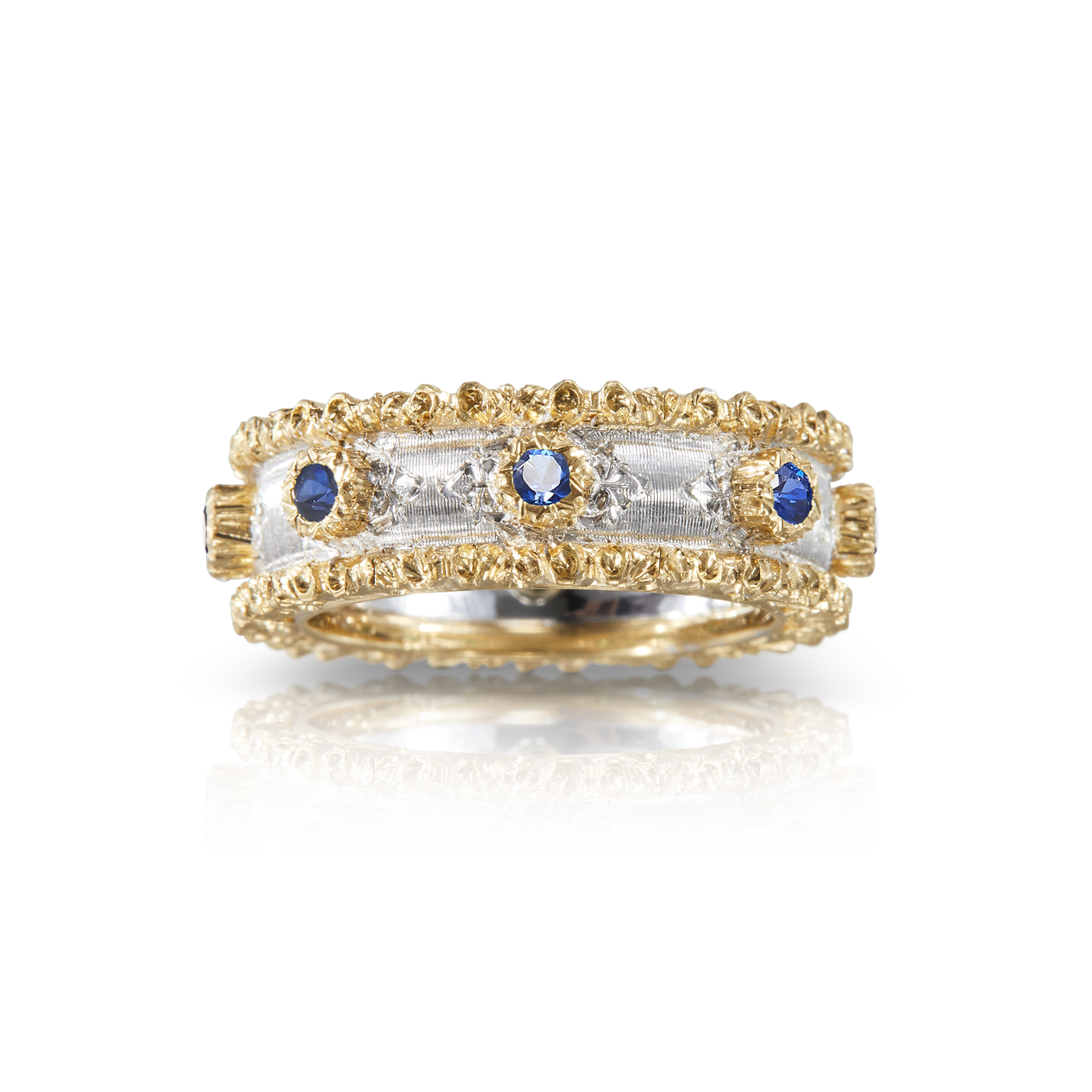 Carave Paris Vintage Sapphire Textured Eternity Band Ring