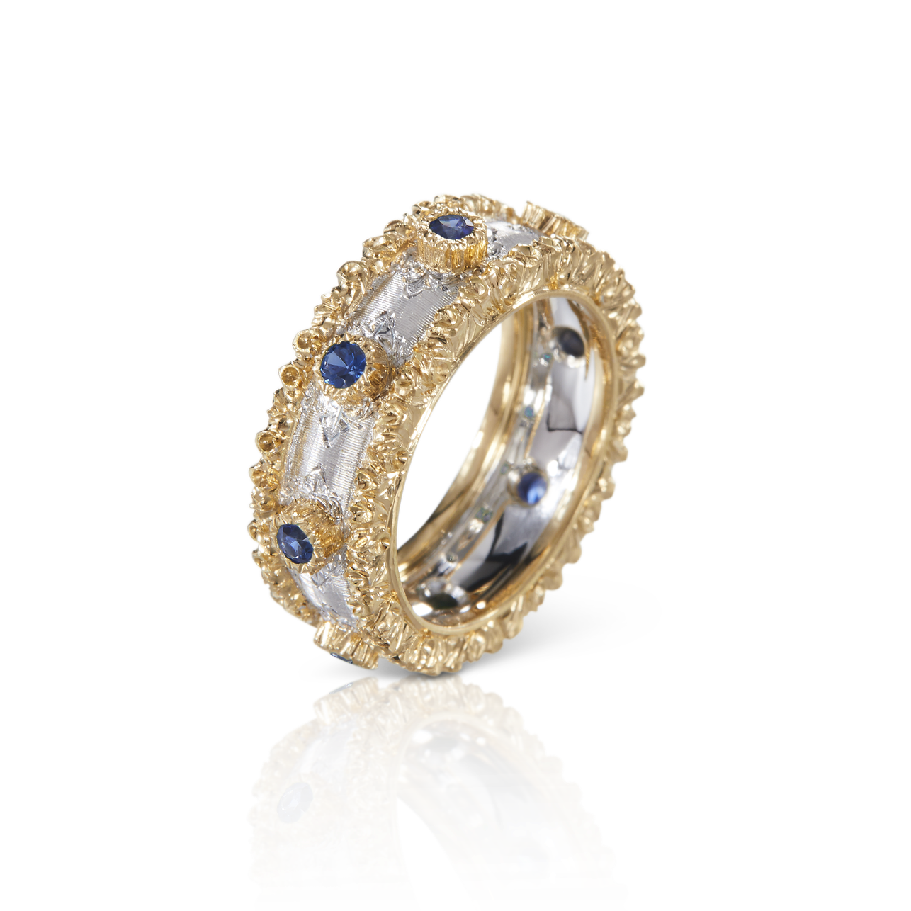 Carave Paris Vintage Sapphire Textured Eternity Band Ring